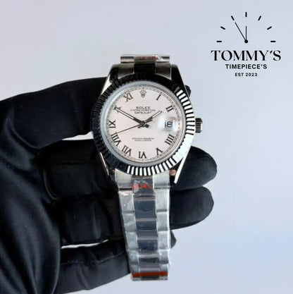 AAA+ Datejust (116334) 41mm White Roman Numeral Dial-Oyster Bracelet (Fluted Bezel)