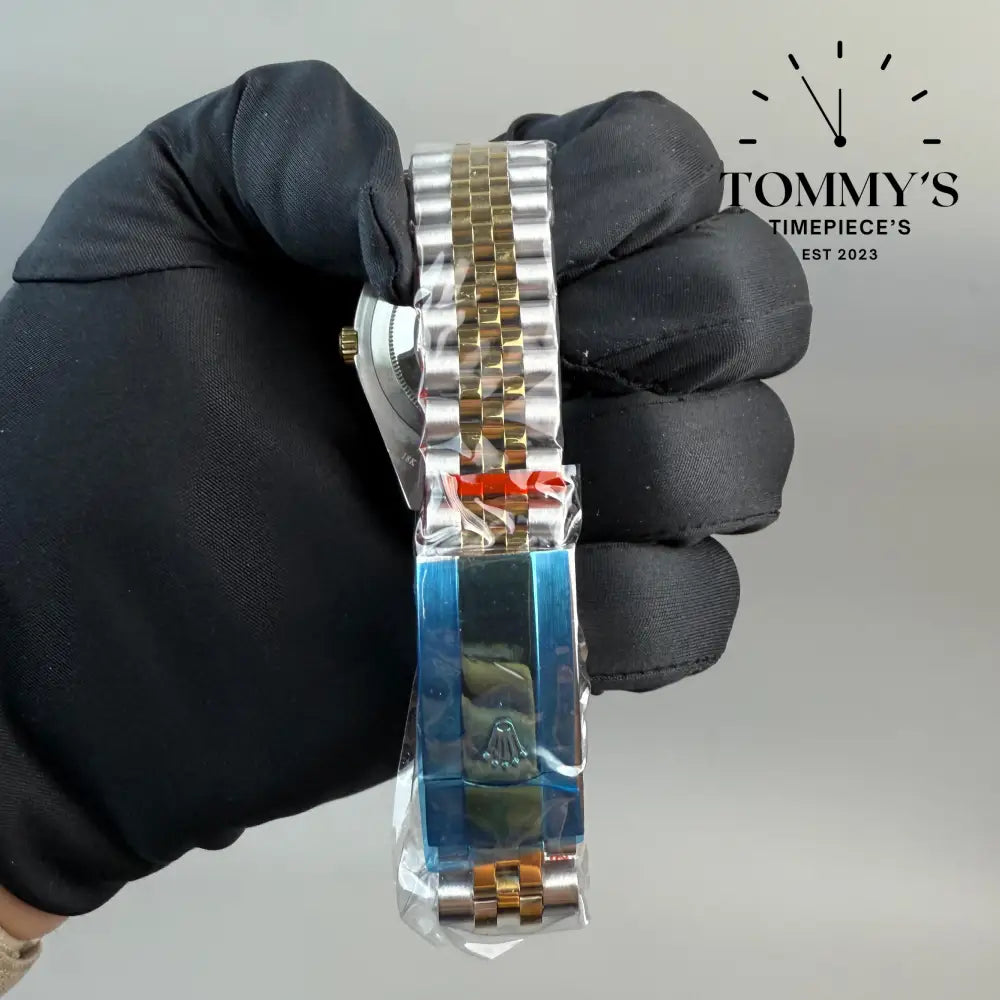 AAA + Datejust 41mm Wimbledon Dial (Bimetal Gold) On Jubilee With Fluted Bezel