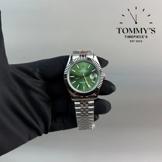 AAA + Datejust 41mm Green Dial On Jubilee With Fluted Bezel