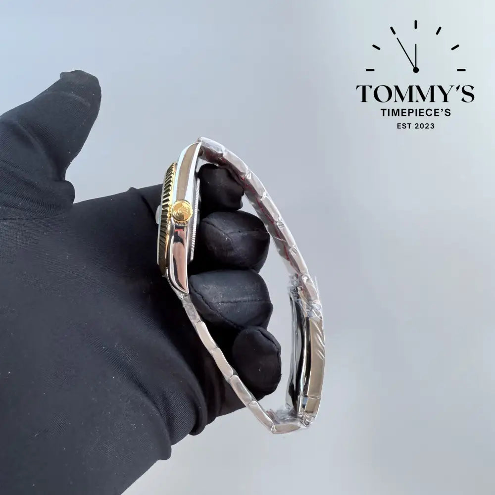 AAA + Datejust 41mm Wimbledon Dial (Bimetal Gold) Oyster With Fluted Bezel