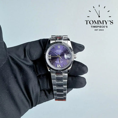 AAA+ Datejust (126234) 36mm Aubergine Purple Dial-Oyster Bracelet (Fluted Bezel)