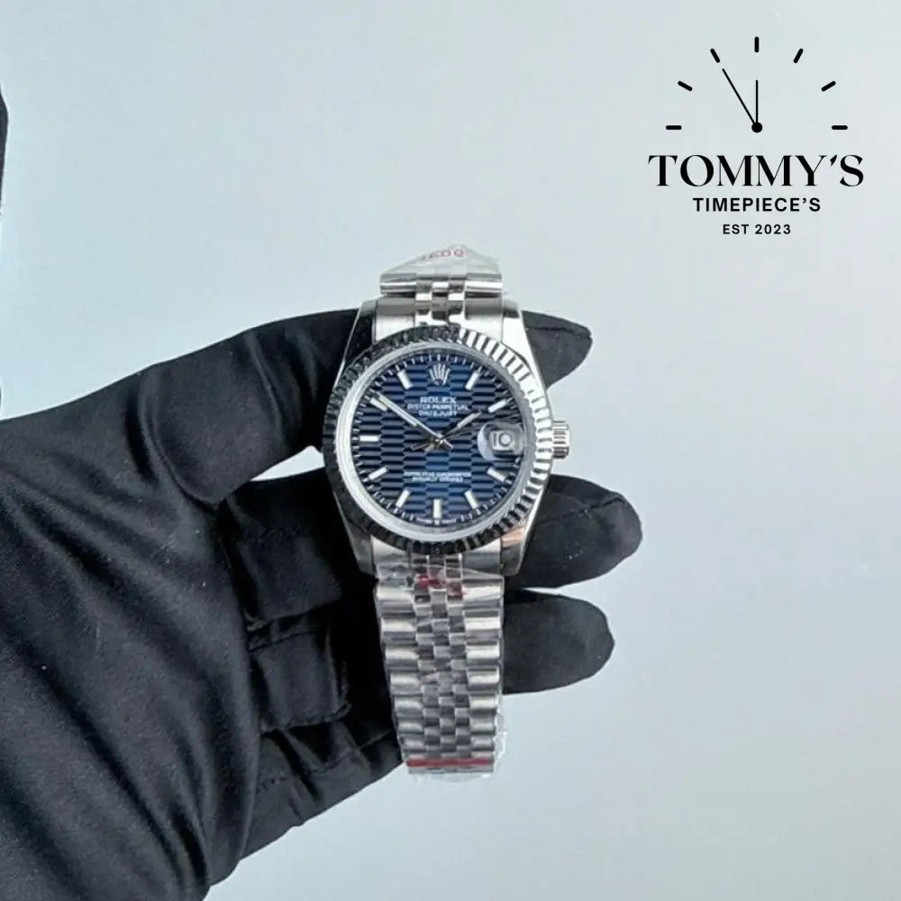 AAA+ Datejust (126234) 36mm Blue Motif Dial-Jubilee Bracelet (Fluted Bezel)