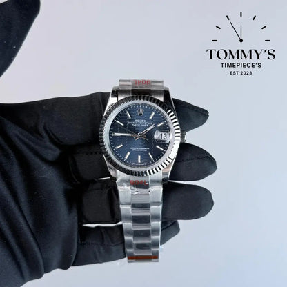 AAA+ Datejust (126234) 41mm Blue Motif Dial-Oyster Bracelet (Fluted Bezel)