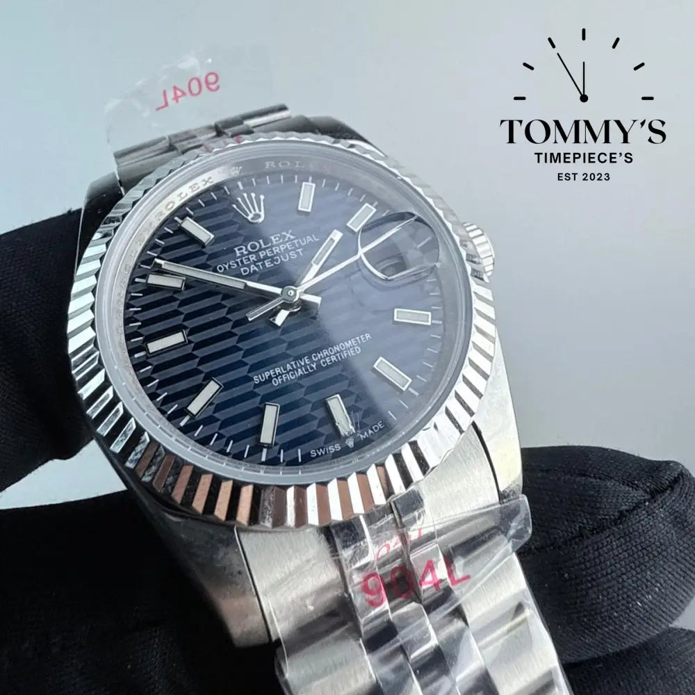 AAA+ Datejust, (126334) 41mm Blue Motif Fluted Dial-Jubilee Bracelet (Fluted Bezel)