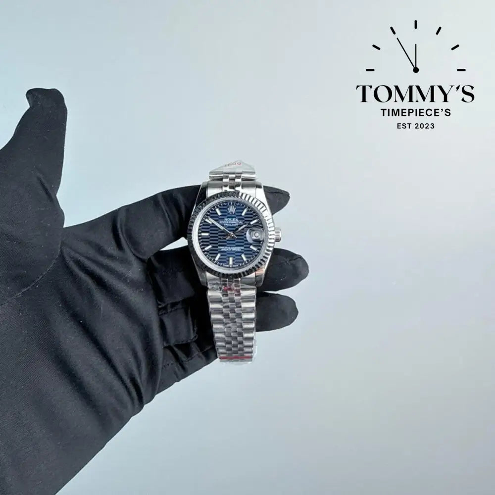 AAA+ Datejust, (126334) 41mm Blue Motif Fluted Dial-Jubilee Bracelet (Fluted Bezel)