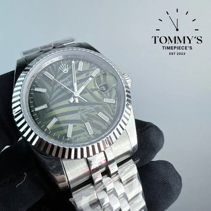 AAA+ Datejust (126234) 36mm Green Palm Motif Dial-Jubilee Bracelet (Fluted Bezel)