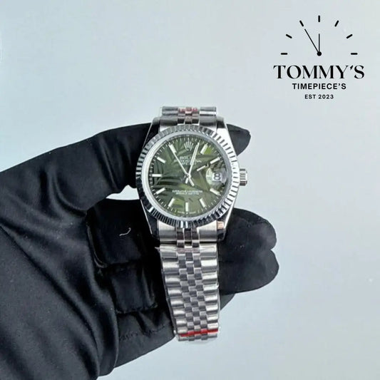 AAA+ Datejust (126234) 36mm Green Palm Motif Dial-Jubilee Bracelet (Fluted Bezel)
