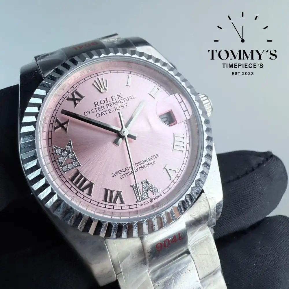 AAA+ Datejust (126234) 36mm Pink Dial-Oyster Bracelet (Fluted Bezel)