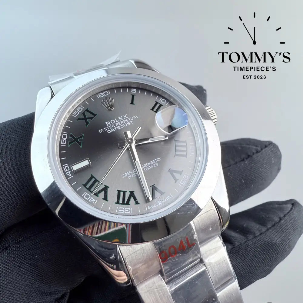 AAA + Datejust 41mm Wimbledon Dial Oyster With Smooth Bezel