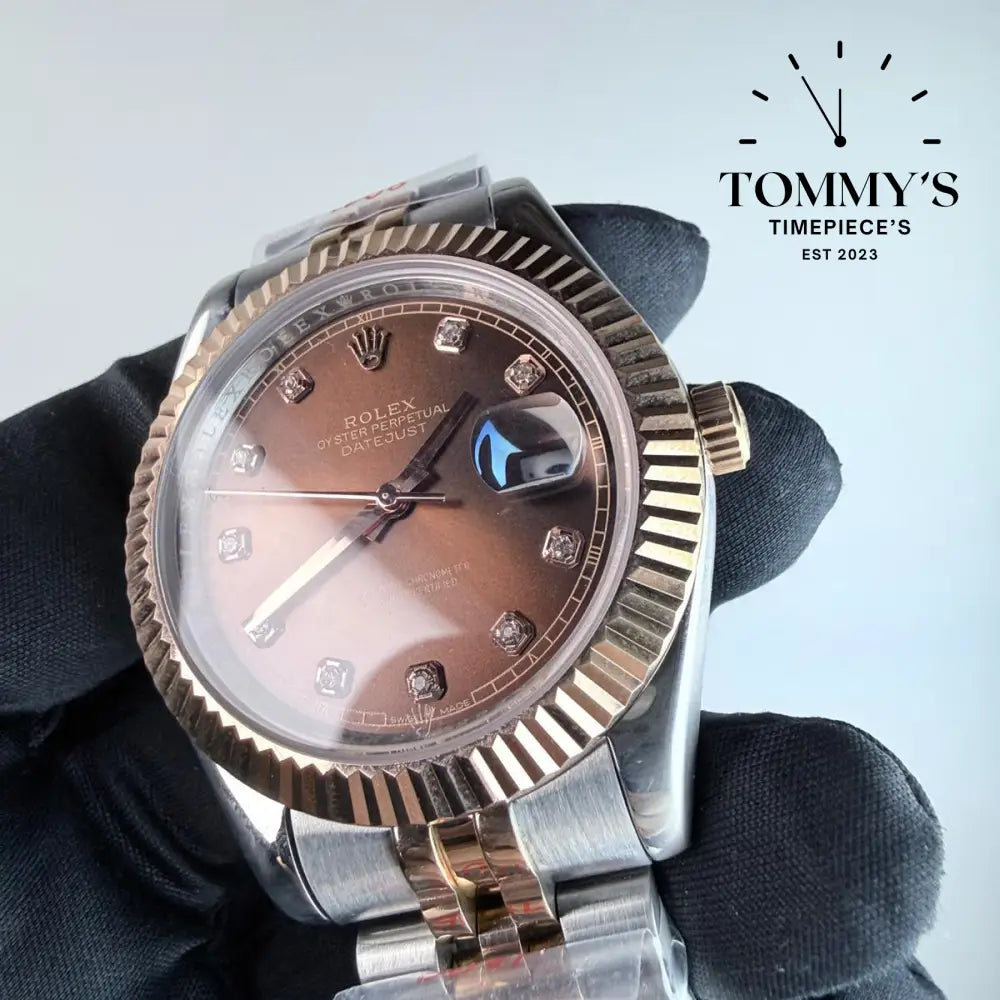 AAA+ Datejust (126331) 41mm Chocolate Diamond Dial-Jubilee Bracelet (Fluted Bezel)