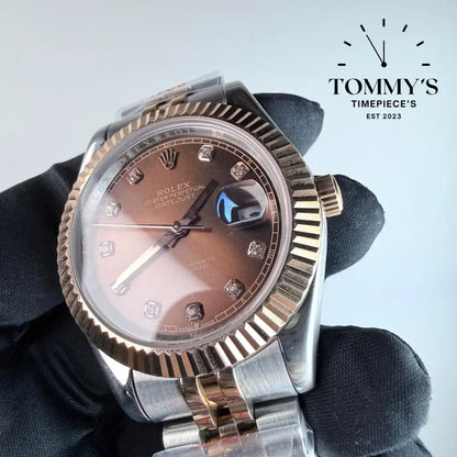 AAA+ Datejust (126331) 41mm Chocolate Diamond Dial-Jubilee Bracelet (Fluted Bezel)
