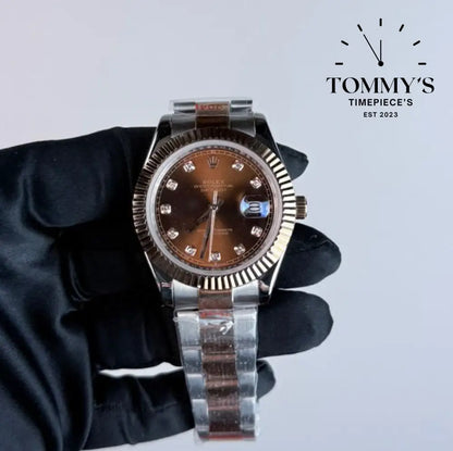 AAA+ Datejust (126331) 41mm Chocolate Diamond Dial-Oyster Bracelet (Fluted Bezel)