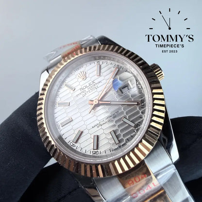 AAA+ Datejust (126331) 41mm Silver Motif Dial-Oyster Bracelet (Fluted Bezel)