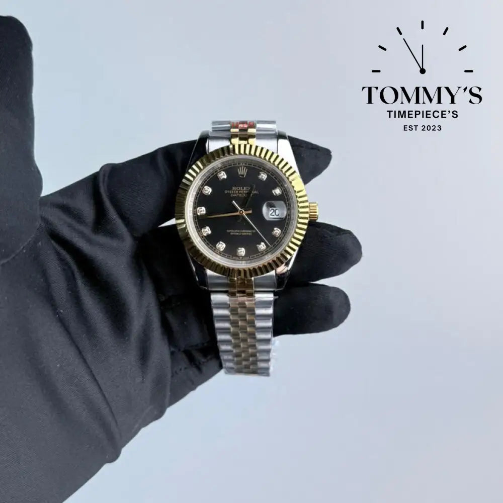 AAA+ Datejust (126333-0006G) 41mm Black Dial-Bimetal Bracelet (Fluted Bezel)