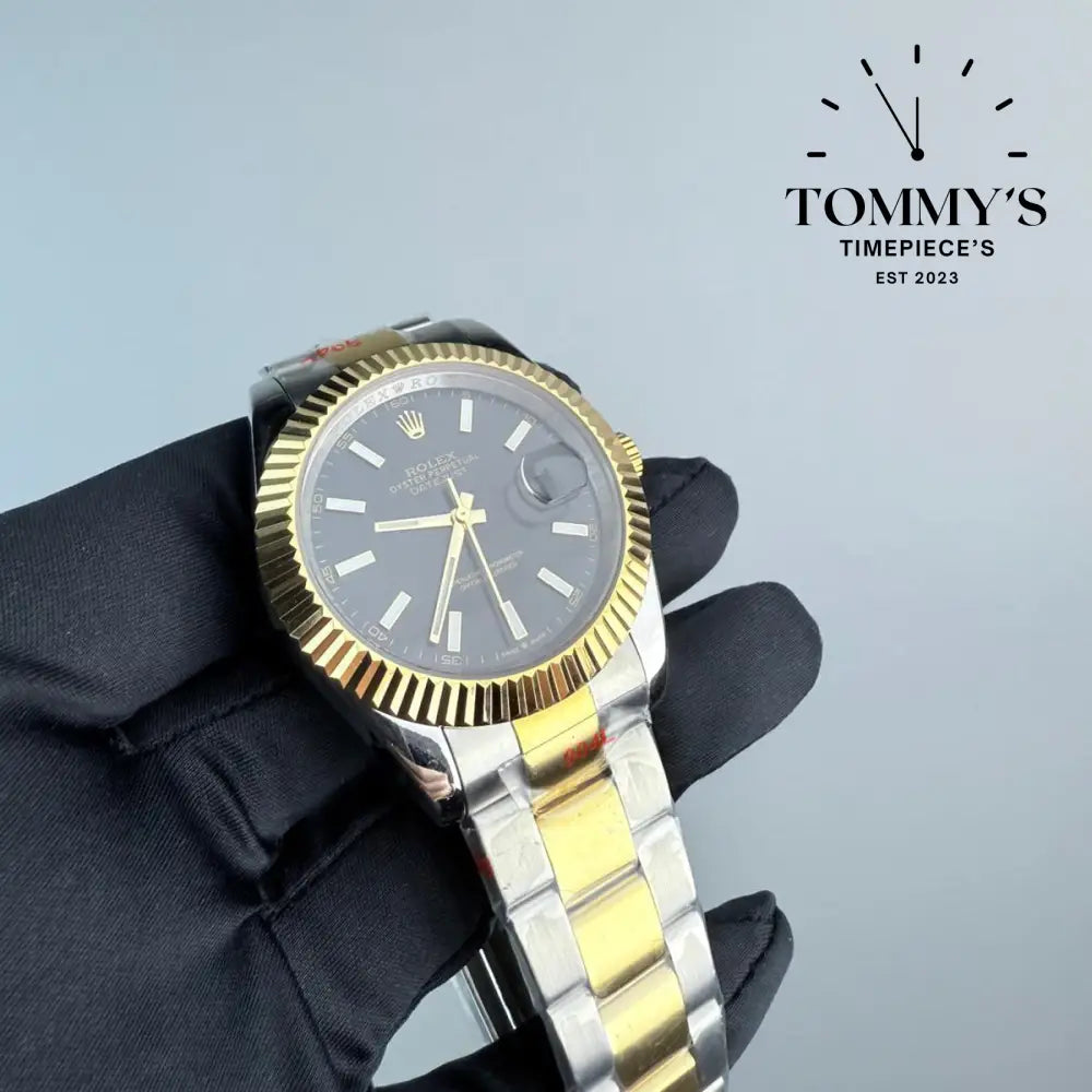 AAA+ Datejust (126333) 41mm Black Dial-Bimetal Bracelet (Fluted Bezel)