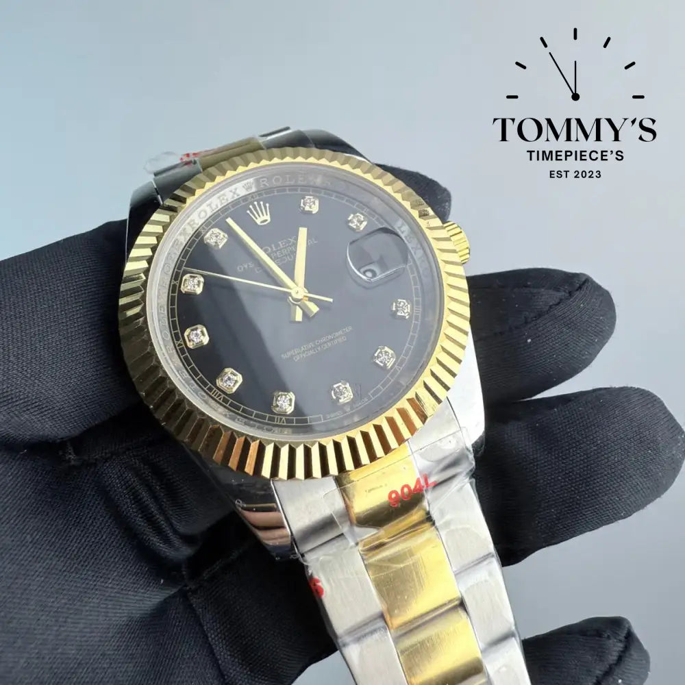 AAA+ Datejust (126333) 41mm Black Dial-Bimetal Bracelet (Fluted Bezel)
