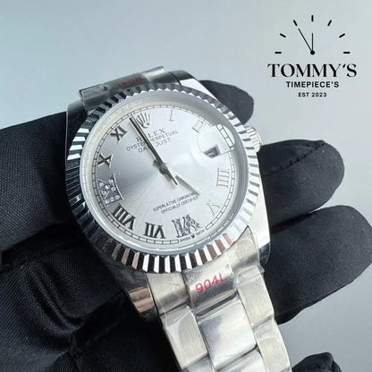 AAA+ Datejust (126334) 41mm Silver Roman Numeral Dial -Oyster Bracelet (Fluted Bezel)