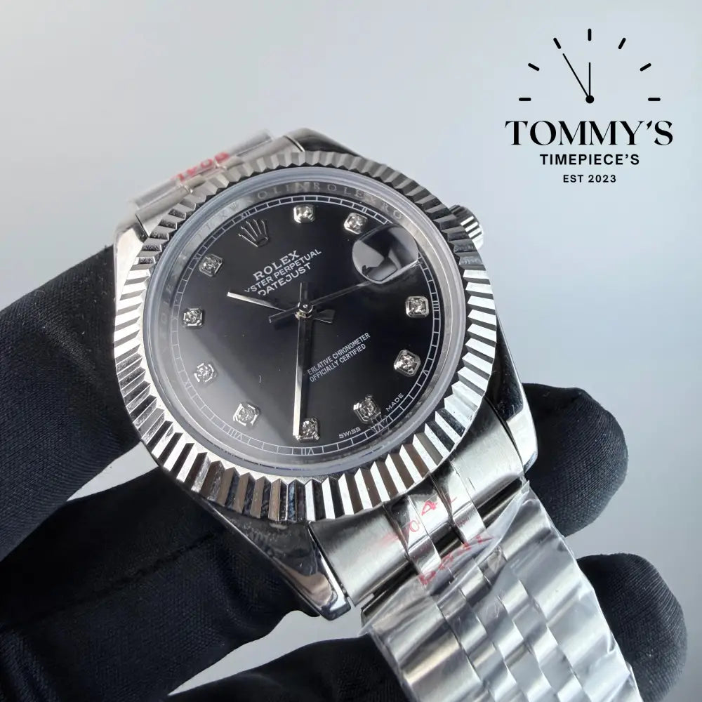 AAA+ Datejust (126334) 41mm Black Diamond Set Dial- Jubilee Bracelet (Fluted Bezel)