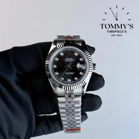 AAA+ Datejust (126334) 41mm Black Diamond Set Dial- Jubilee Bracelet (Fluted Bezel)