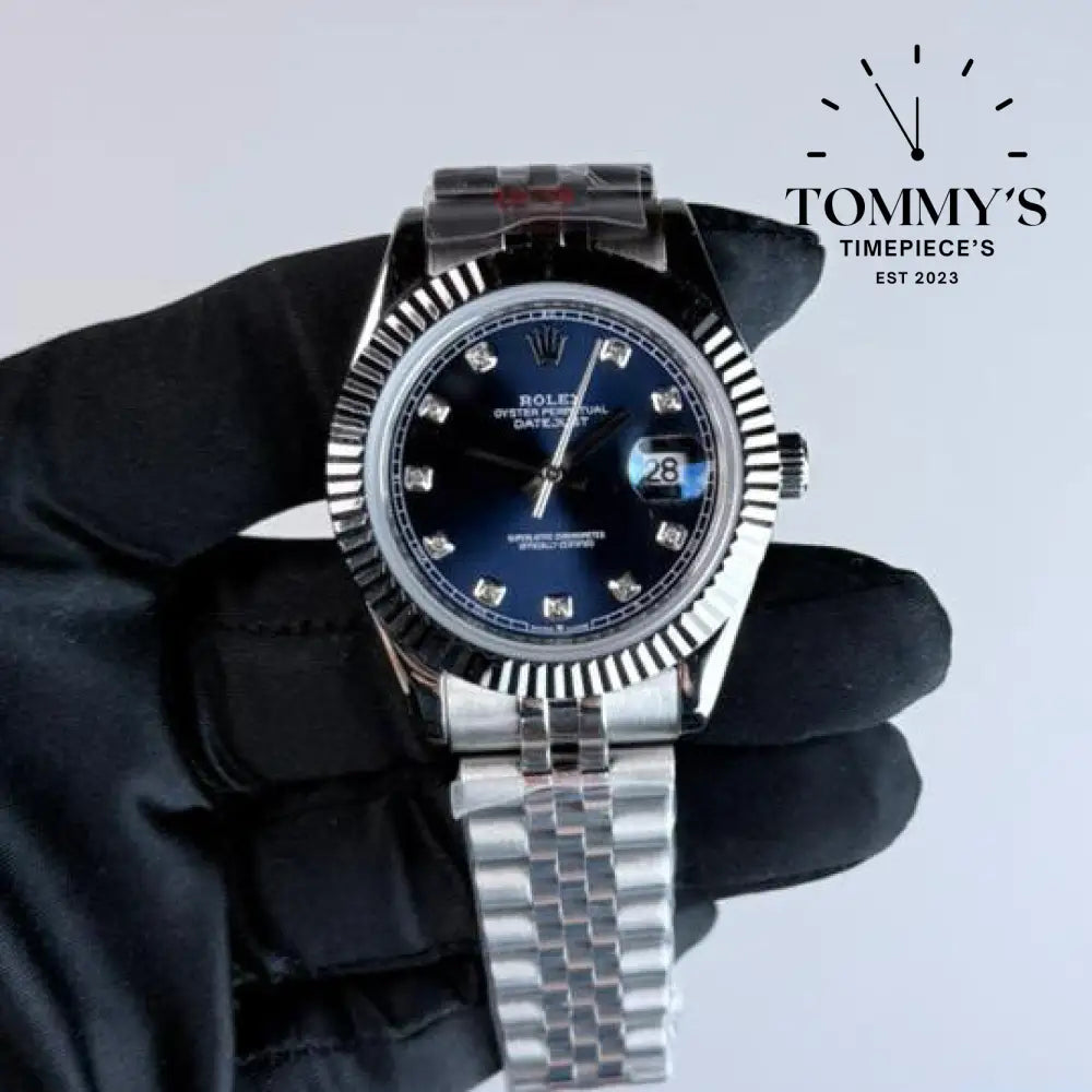 AAA+ Datejust (126334) 41mm Blue Dial With Diamond Hour Markers-Jubilee Bracelet (Fluted Bezel)