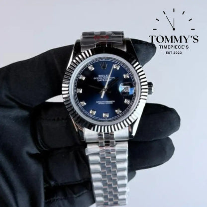 AAA+ Datejust (126334) 41mm Blue Dial With Diamond Hour Markers-Jubilee Bracelet (Fluted Bezel)
