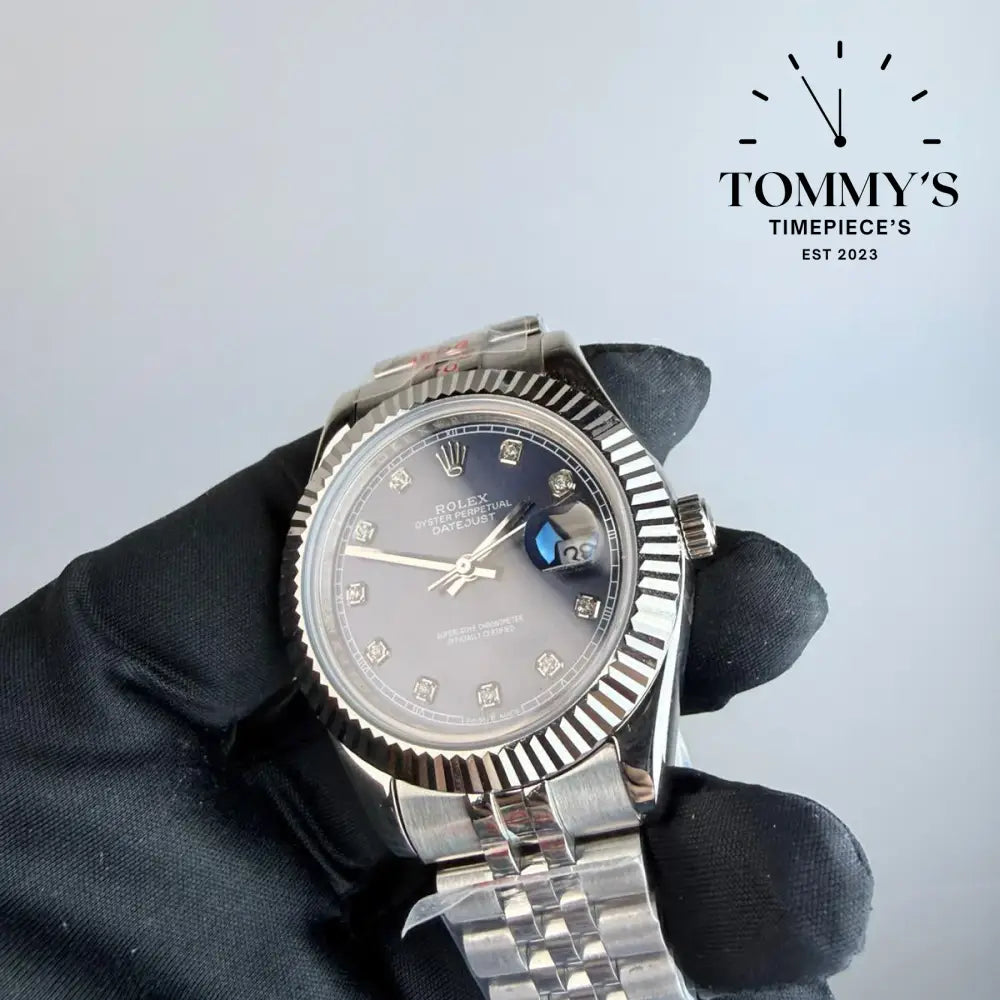 AAA+ Datejust (126334) 41mm Blue Dial With Diamond Hour Markers-Jubilee Bracelet (Fluted Bezel)