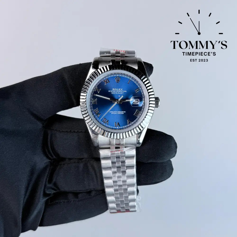 AAA+ Datejust (126334) 41mm Blue Roman Dial-Jubilee Bracelet (Fluted Bezel)