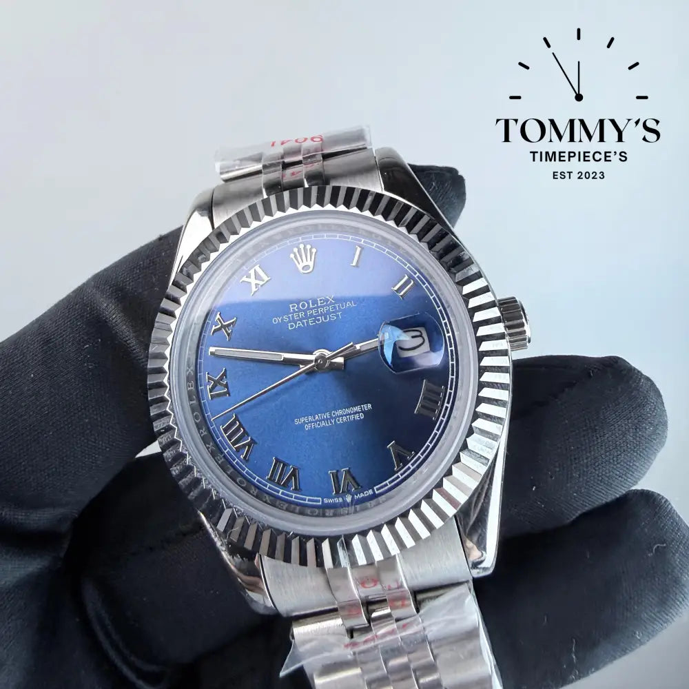 AAA+ Datejust (126334) 41mm Blue Roman Dial-Jubilee Bracelet (Fluted Bezel)
