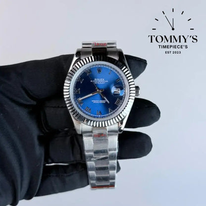 AAA+ Datejust (126334) 41mm Blue Roman Dial-Oyster Bracelet (Fluted Bezel)