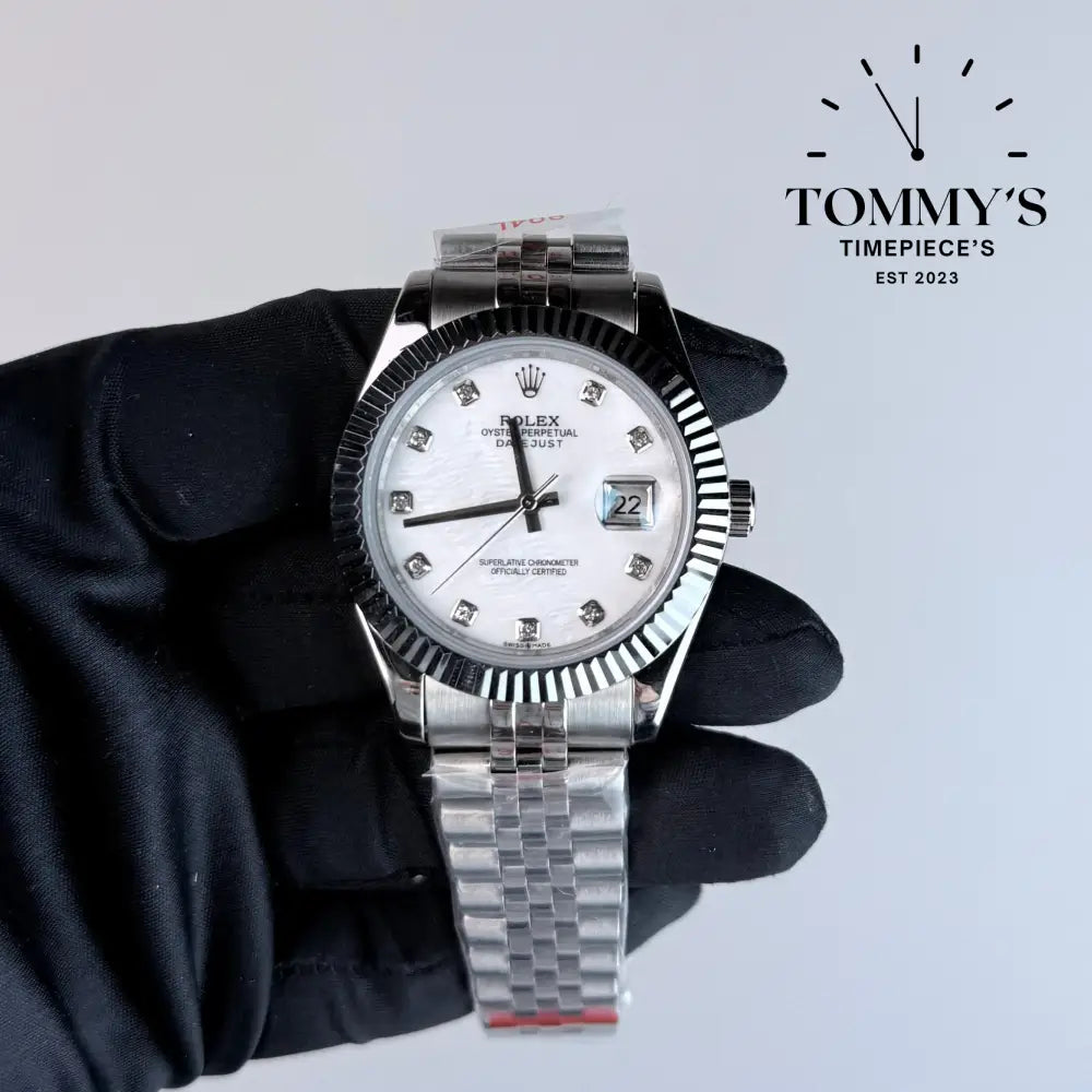 AAA+ Datejust (126334) 41mm White Dial And Diamond Hour Markers- Jubilee Bracelet (Fluted Bezel)
