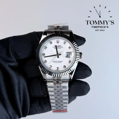 AAA+ Datejust (126334) 41mm White Dial And Diamond Hour Markers- Jubilee Bracelet (Fluted Bezel)