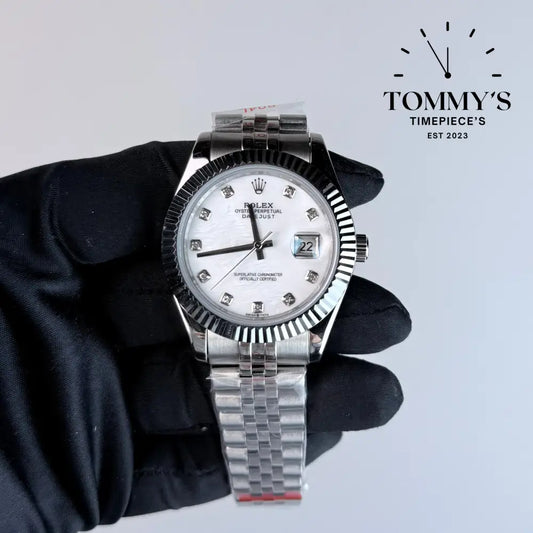 AAA+ Datejust (126334) 41mm White Dial And Diamond Hour Markers- Jubilee Bracelet (Fluted Bezel)