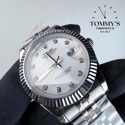 AAA+ Datejust (126334) 41mm White Dial And Diamond Hour Markers- Jubilee Bracelet (Fluted Bezel)