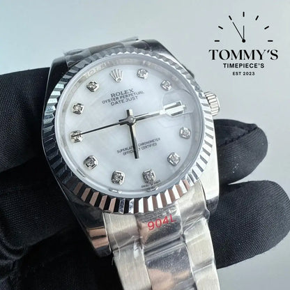 AAA+ Datejust (126334) 41mm White Diamond Dial-Oyster Bracelet (Fluted Bezel)