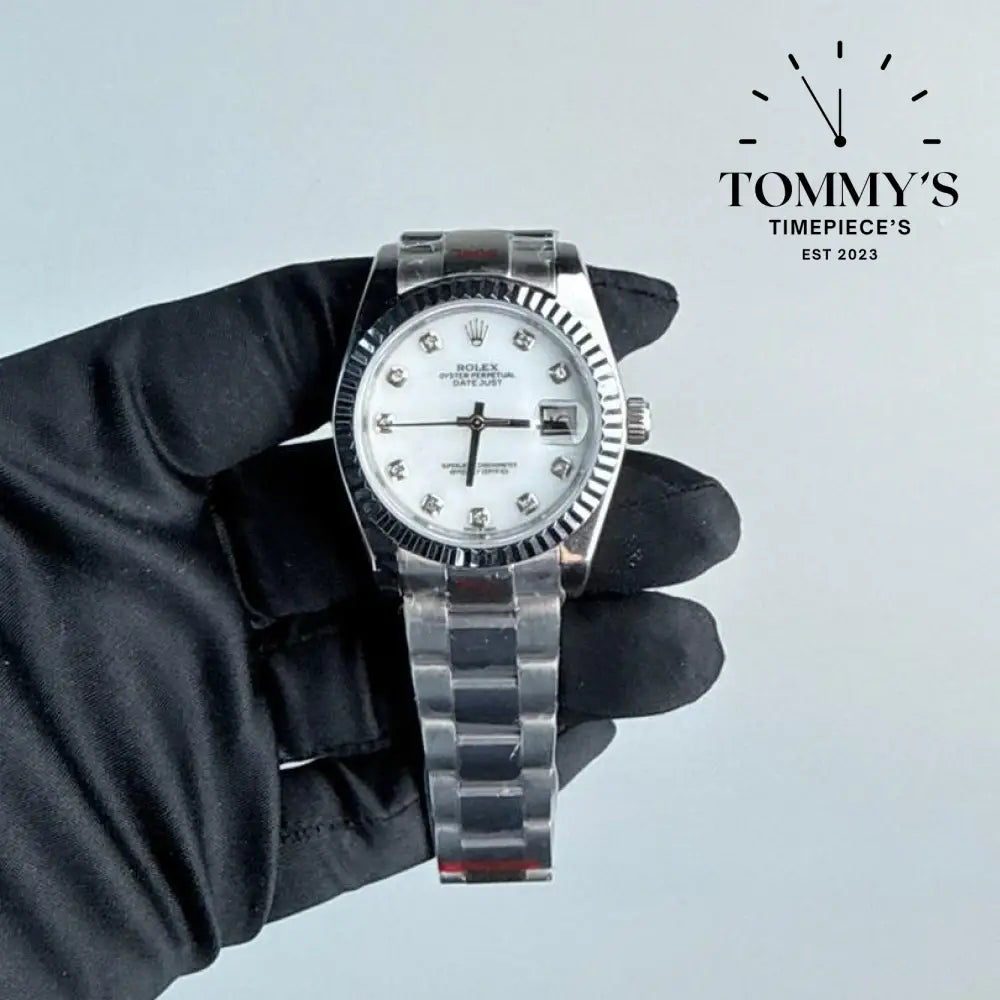 AAA+ Datejust (126334) 41mm White Diamond Dial-Oyster Bracelet (Fluted Bezel)
