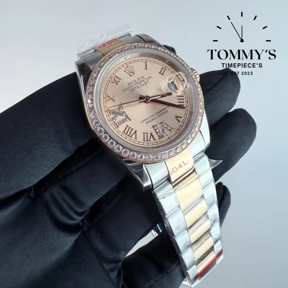 AAA+ Datejust Everose Rolesor (126281RBR) 36mm Rosé-Colour Dial-Oyster Bracelet (Diamond-Set Bezel)