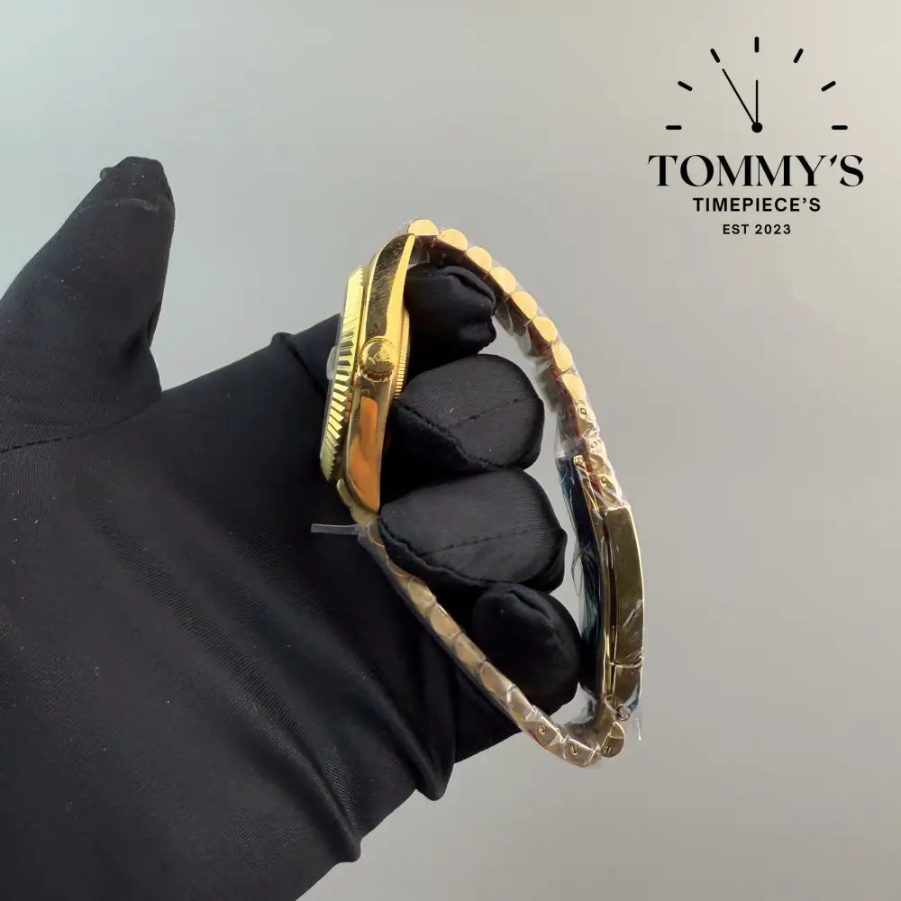 AAA + Datejust 41mm Black Dial (Full Gold) Jubilee With Fluted Bezel