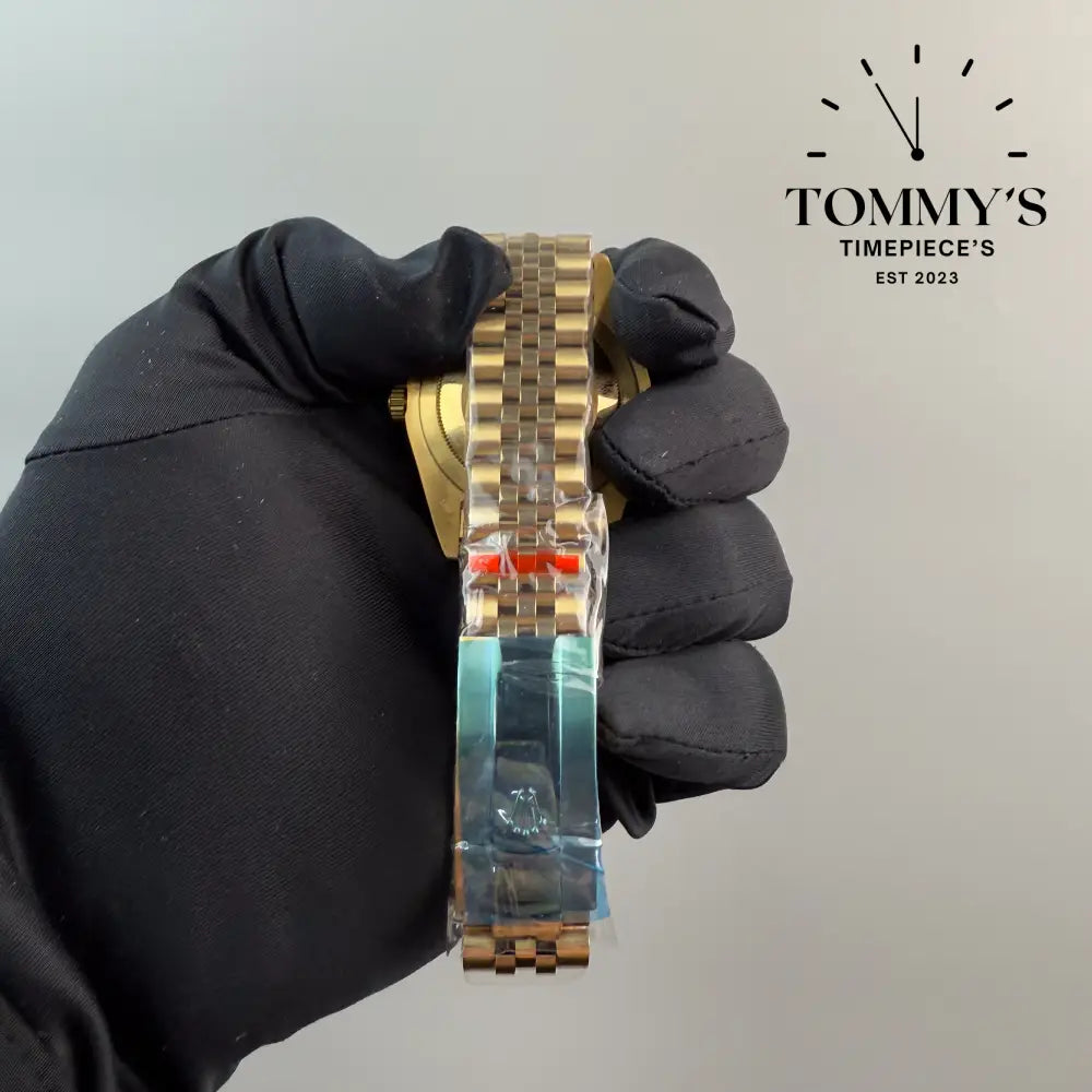 AAA + Datejust 41mm Black Dial (Full Gold) Jubilee With Fluted Bezel