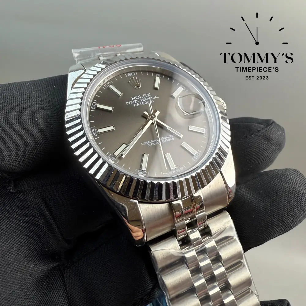AAA + Datejust 41mm Rhodium Dial On Jubilee With Fluted Bezel