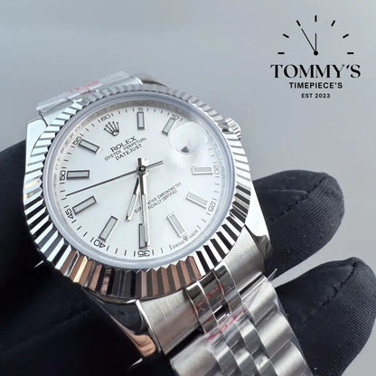 AAA + Datejust 41mm White Dial Jubilee With Fluted Bezel