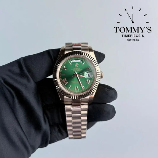 AAA+ Day Date (228235-0025) 40mm Green Dial-Presidential Bracelet (Fluted Bezel)