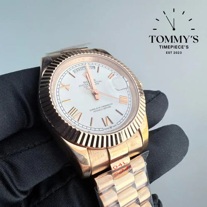 AAA+ Day Date (228235) 40mm White Dial-Presidential Bracelet (Fluted Bezel)