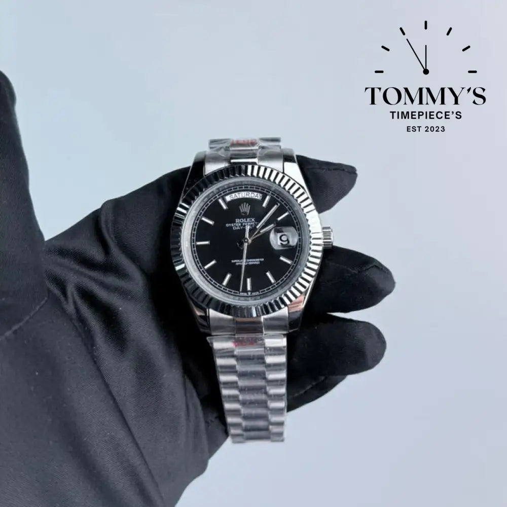 AAA+ Day Date (228236) 40mm Black Dial-Presidential Bracelet (Fluted Bezel)