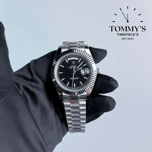 AAA+ Day Date (228236) 40mm Black Dial-Presidential Bracelet (Fluted Bezel)