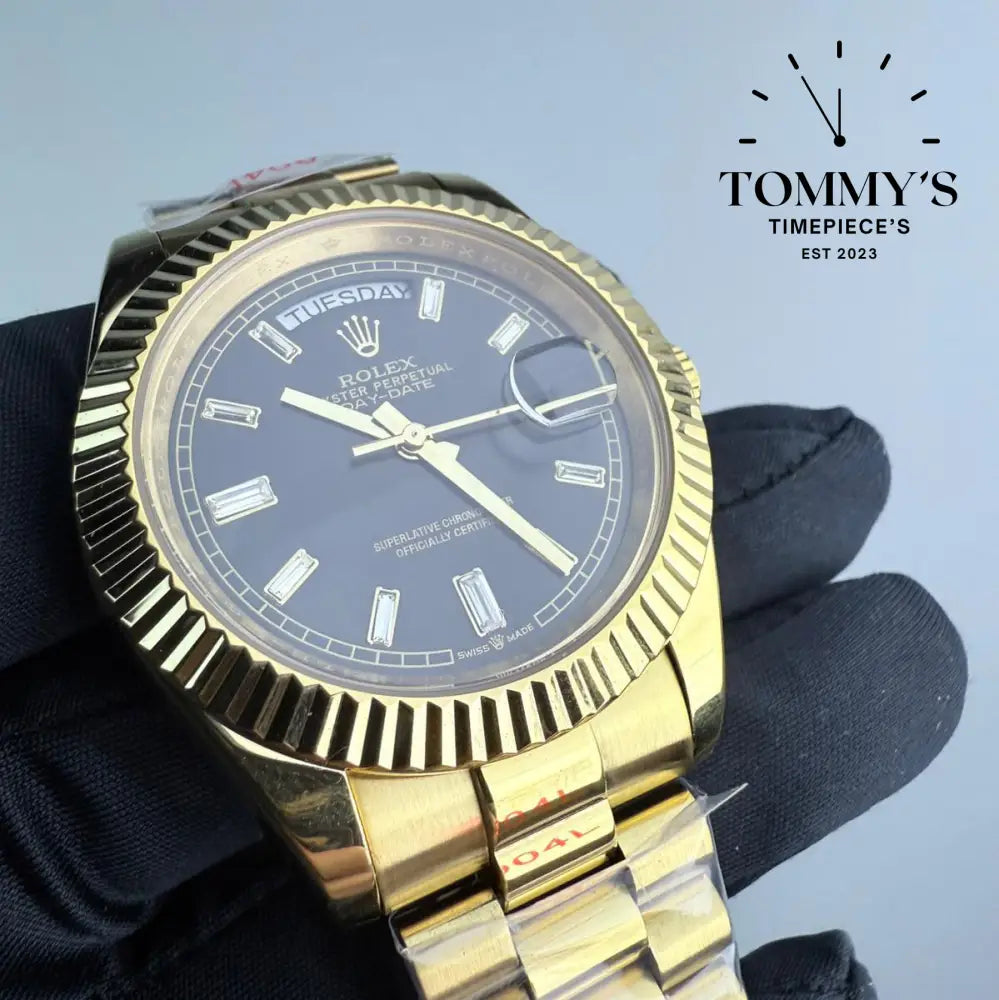 AAA+ Day Date (228238) 40mm Black Dial-Presidential Bracelet (Fluted Bezel)