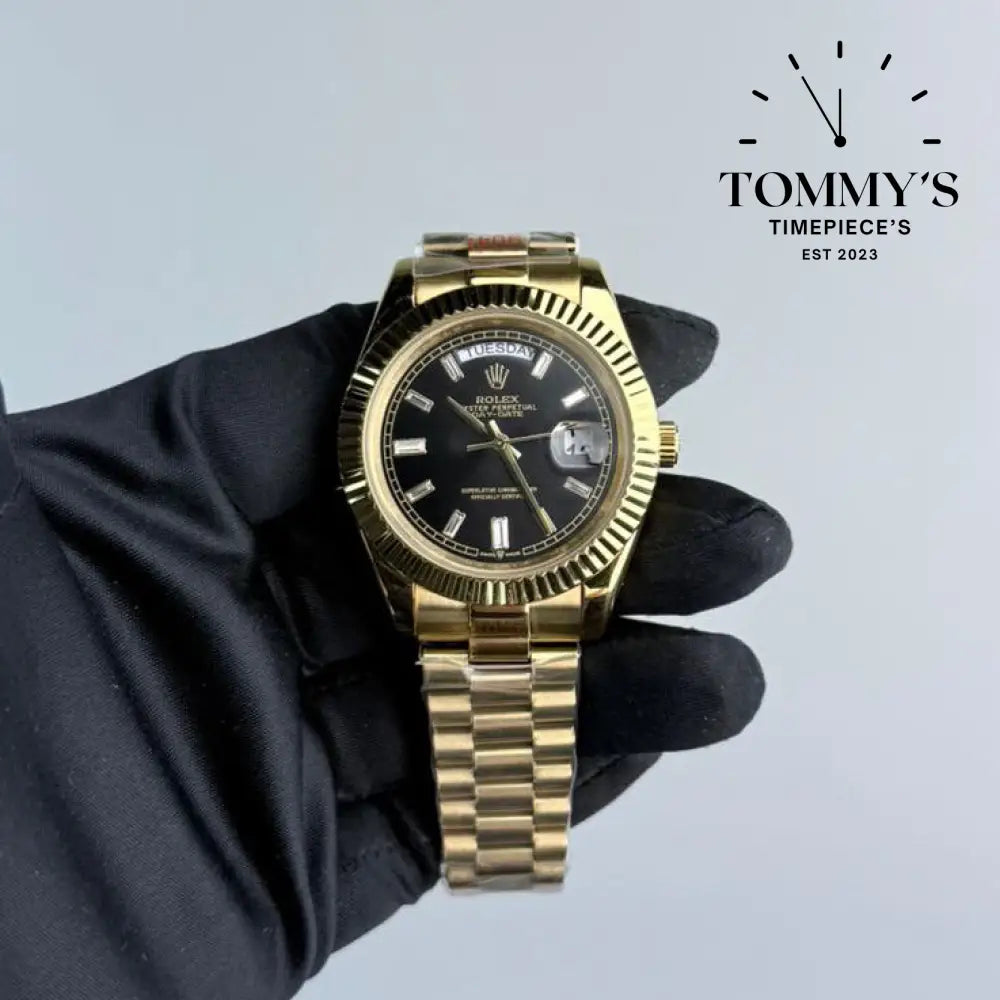 AAA+ Day Date (228238) 40mm Black Dial-Presidential Bracelet (Fluted Bezel)