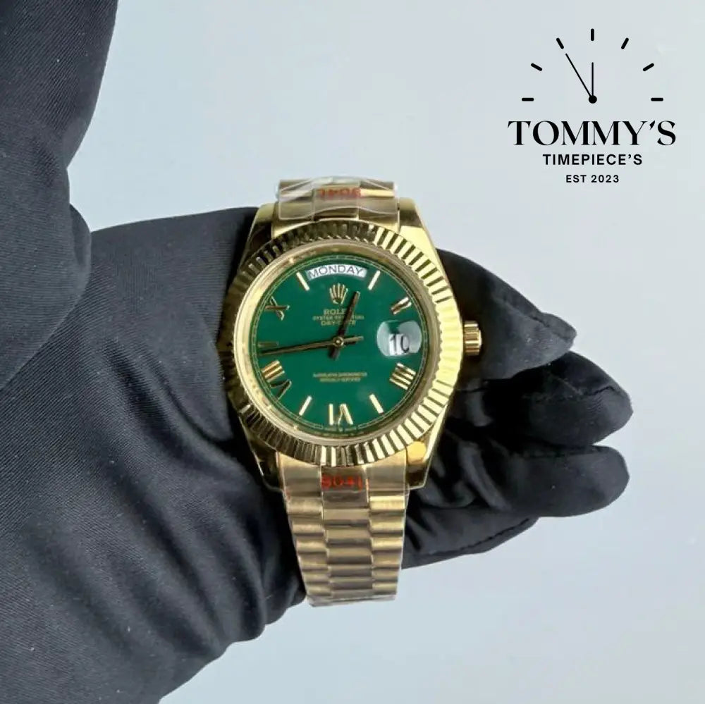AAA+ Day Date (228238) 40mm Green Dial-Presidential Bracelet (Fluted Bezel)