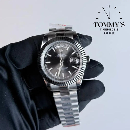 AAA+ Day Date (228239-0004) 40mm Black Dial-Presidential Bracelet (Fluted Bezel)