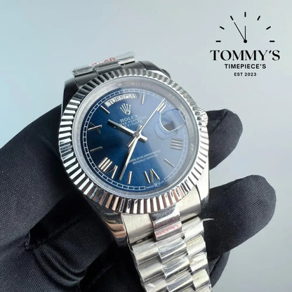 AAA+ Day Date (228239) 40mm Blue Dial-Presidential Bracelet (Fluted Bezel)