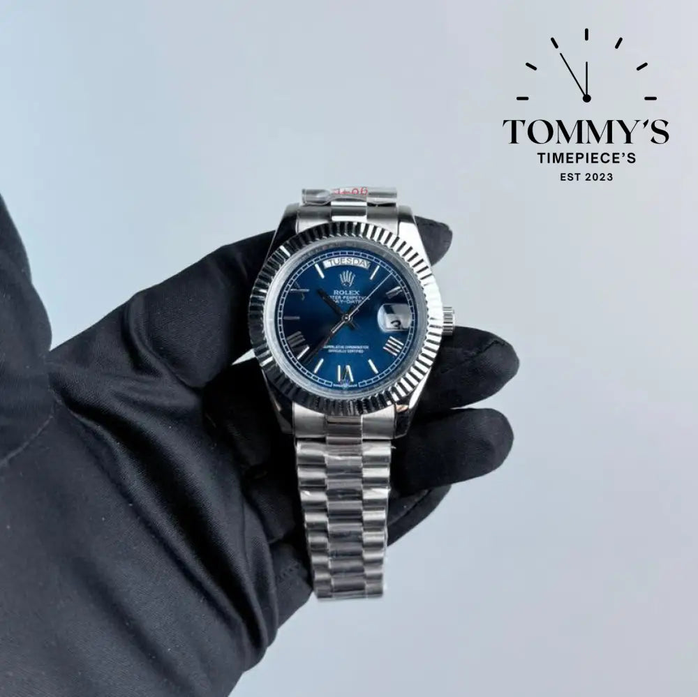 AAA+ Day Date (228239) 40mm Blue Dial-Presidential Bracelet (Fluted Bezel)